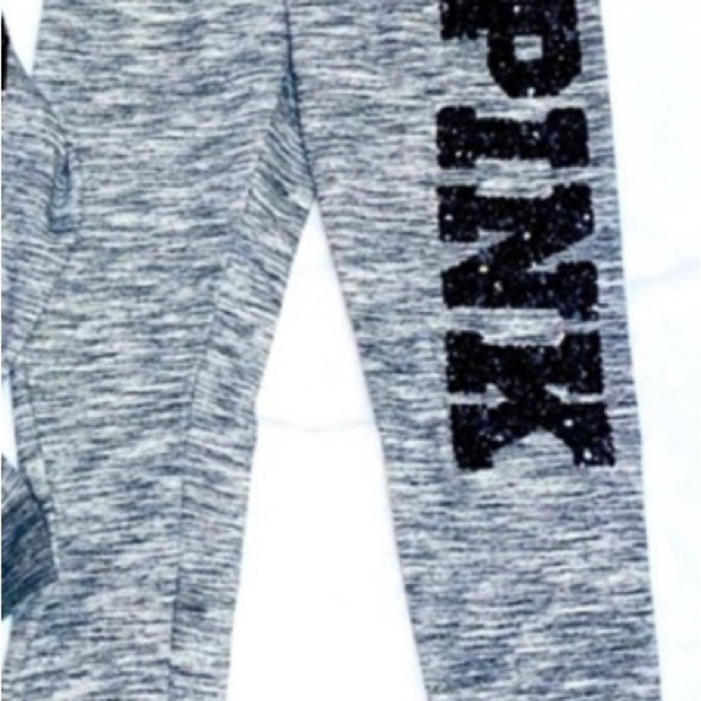 Gray Leggings with Black Lettering